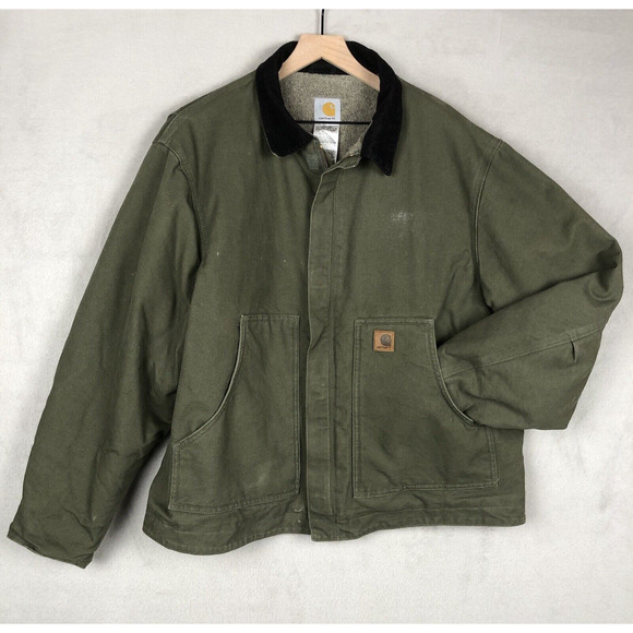 Carhartt Other - VTG CARHARTT Artic Jacket Men's Sz XL J164 LOV Sherpa Lined Chore Canvas Green